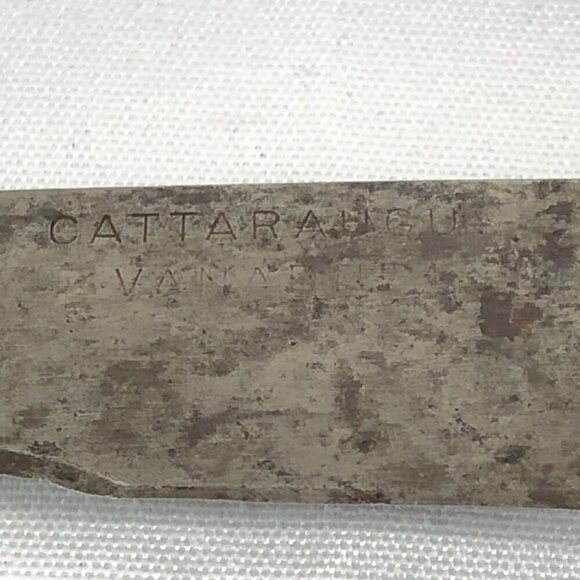 Cattarangus Vanadium Vintage Carving Set With Black Stag Handles - Picture 4 of 6